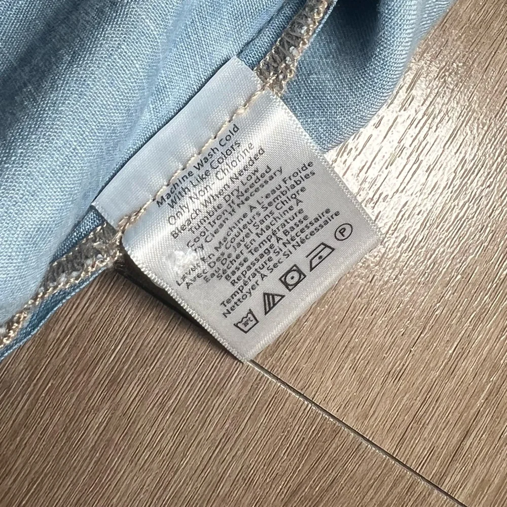 Veronica Beard Light Blue Denim Peplum Tank - Picture 7 of 10